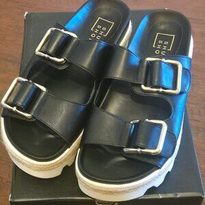 ShuShop Black Slip-on Slide Sandals Size 9